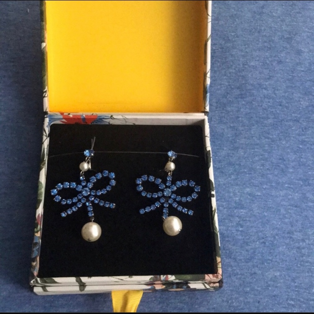 Erdem rhinestone & pearl earrings